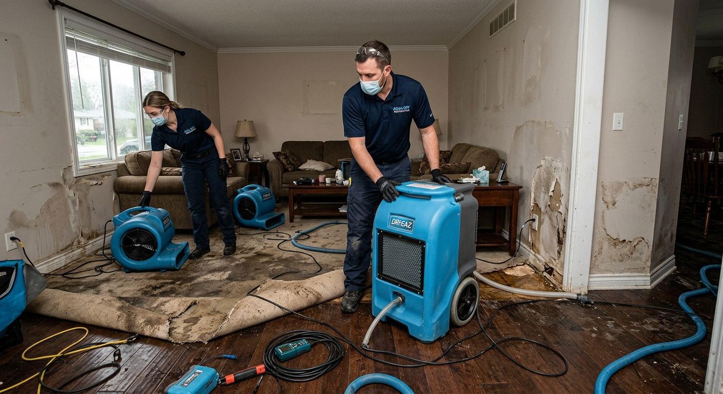 Water damage repair in progress — Pine PA