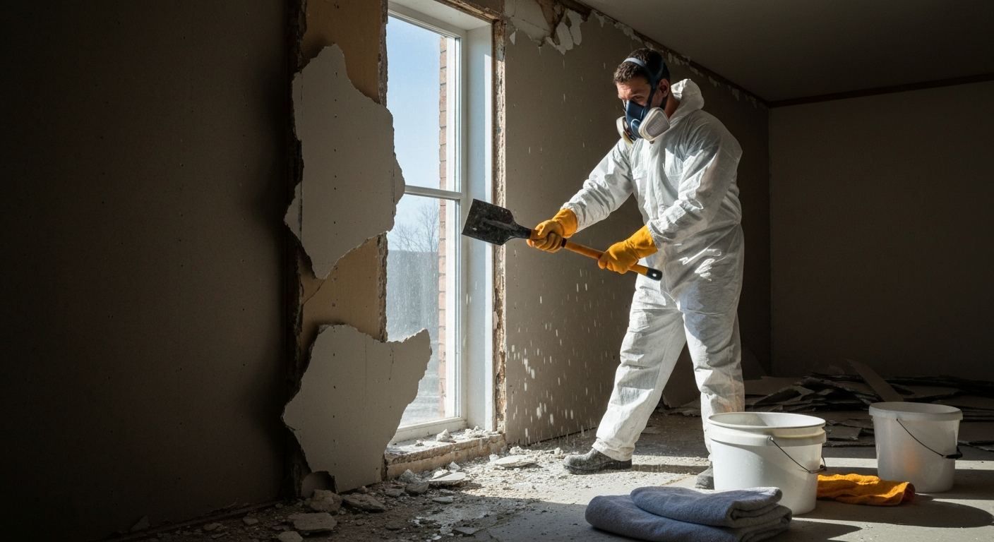 Water damage repair in progress — Hatfield PA