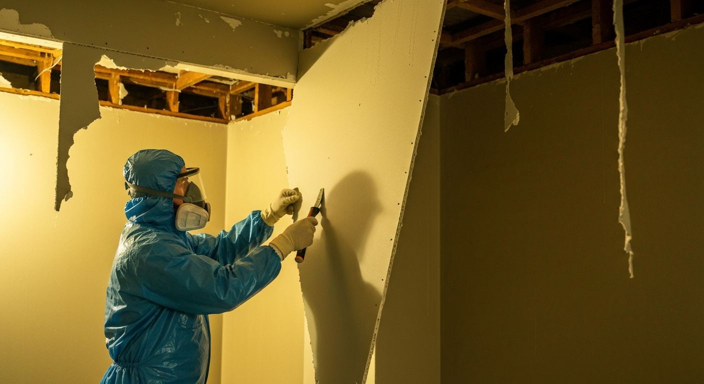 Flooded basement cleanup in Upper Makefield, PA