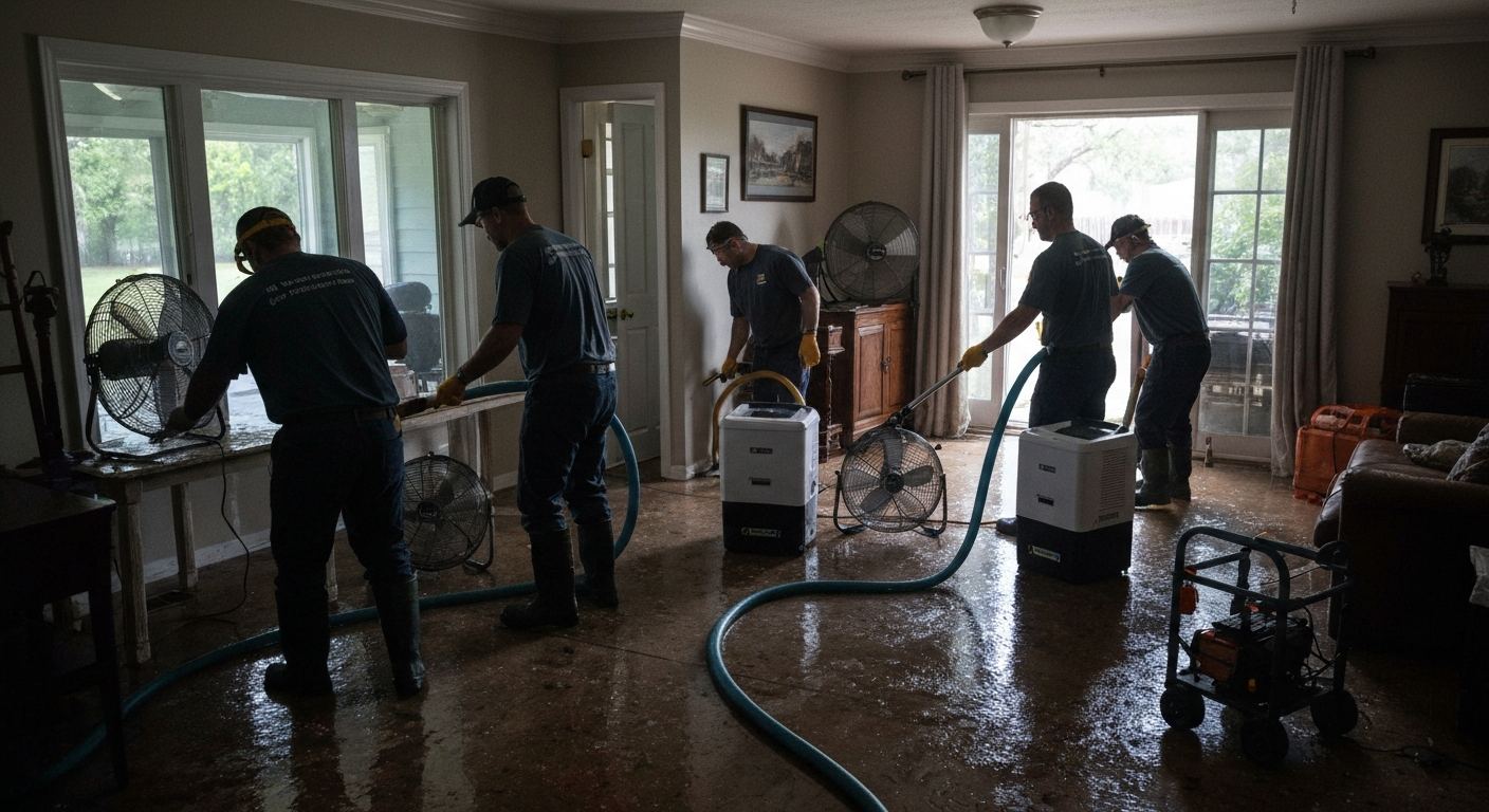 Flooded basement cleanup in Caln, PA