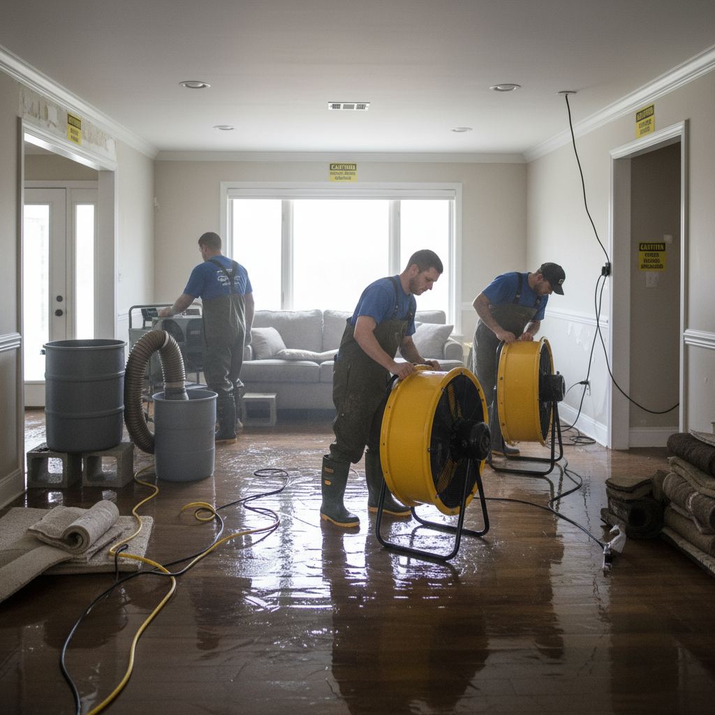 Flooded basement cleanup in Spring, PA