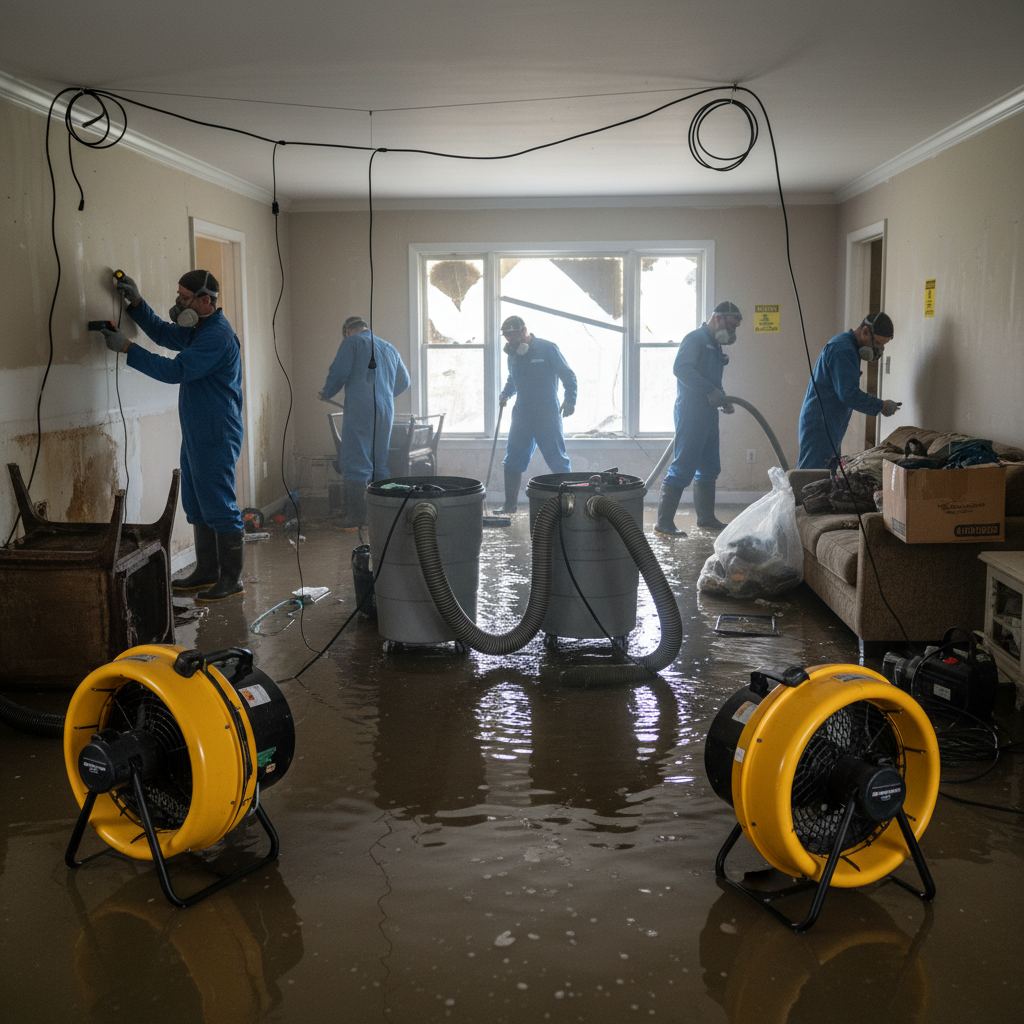 Water damage restoration technician in Valley, Pennsylvania