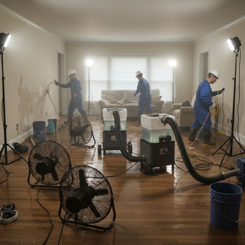 Flooded basement cleanup in Dingman, PA