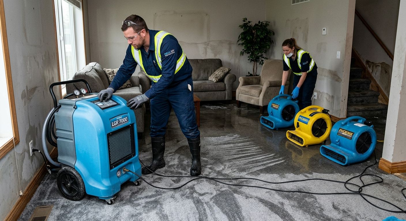 Water damage restoration technician in Blakely, Pennsylvania