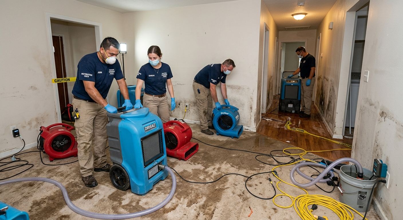 Water damage repair in progress — Carnegie PA