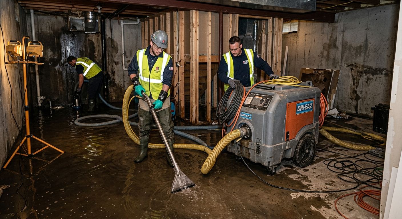 Water damage repair in progress — Lower Makefield PA