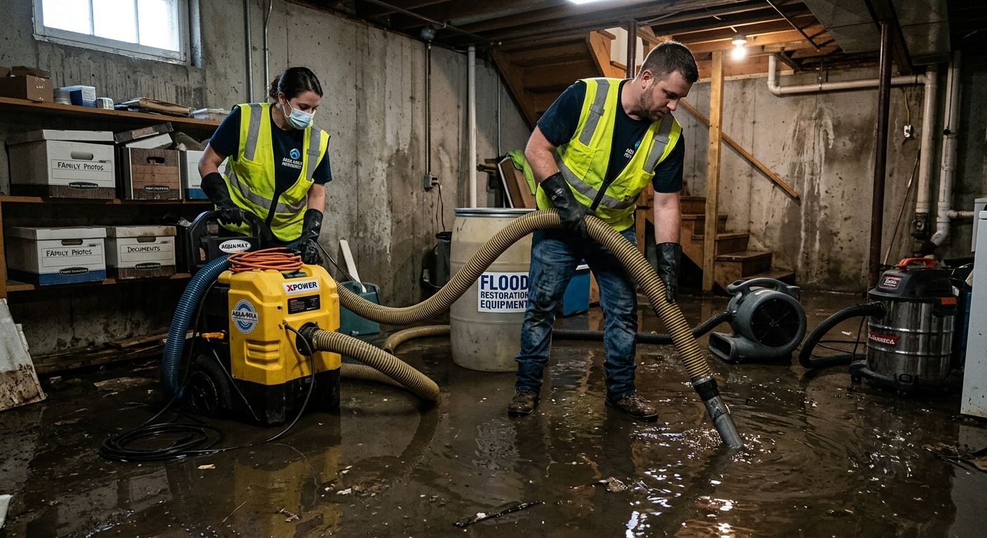 Water damage repair in progress — Maidencreek PA