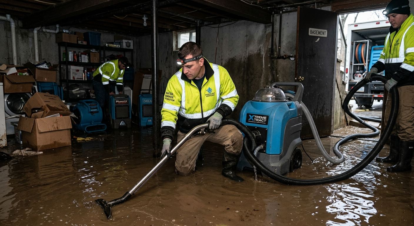 Flooded basement cleanup in Ross, PA