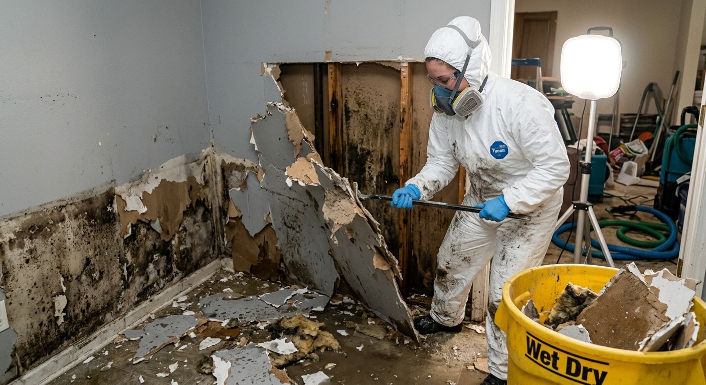 Water damage repair in progress — Upper Providence PA