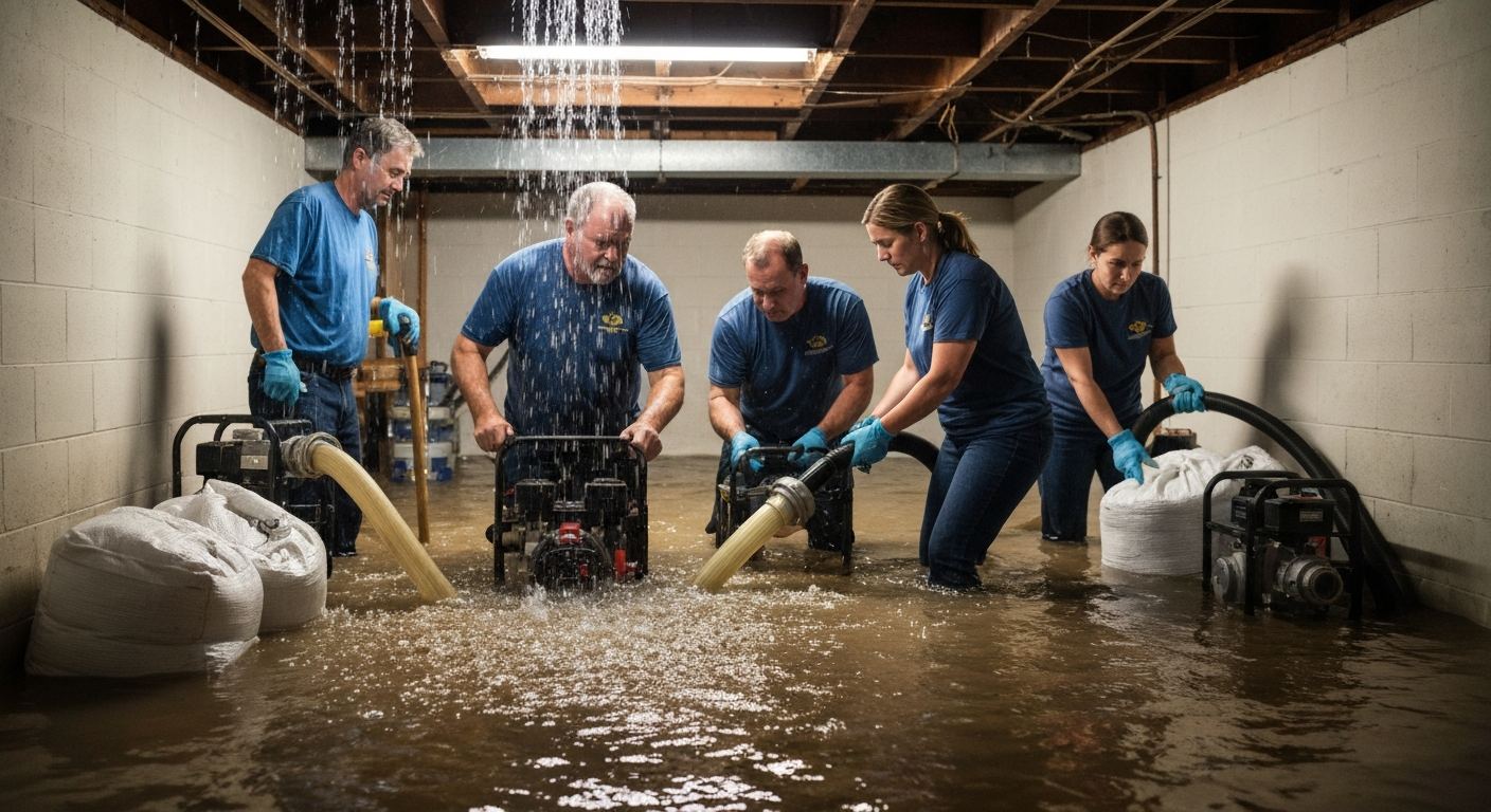 Water damage restoration technician in Cranberry, Pennsylvania