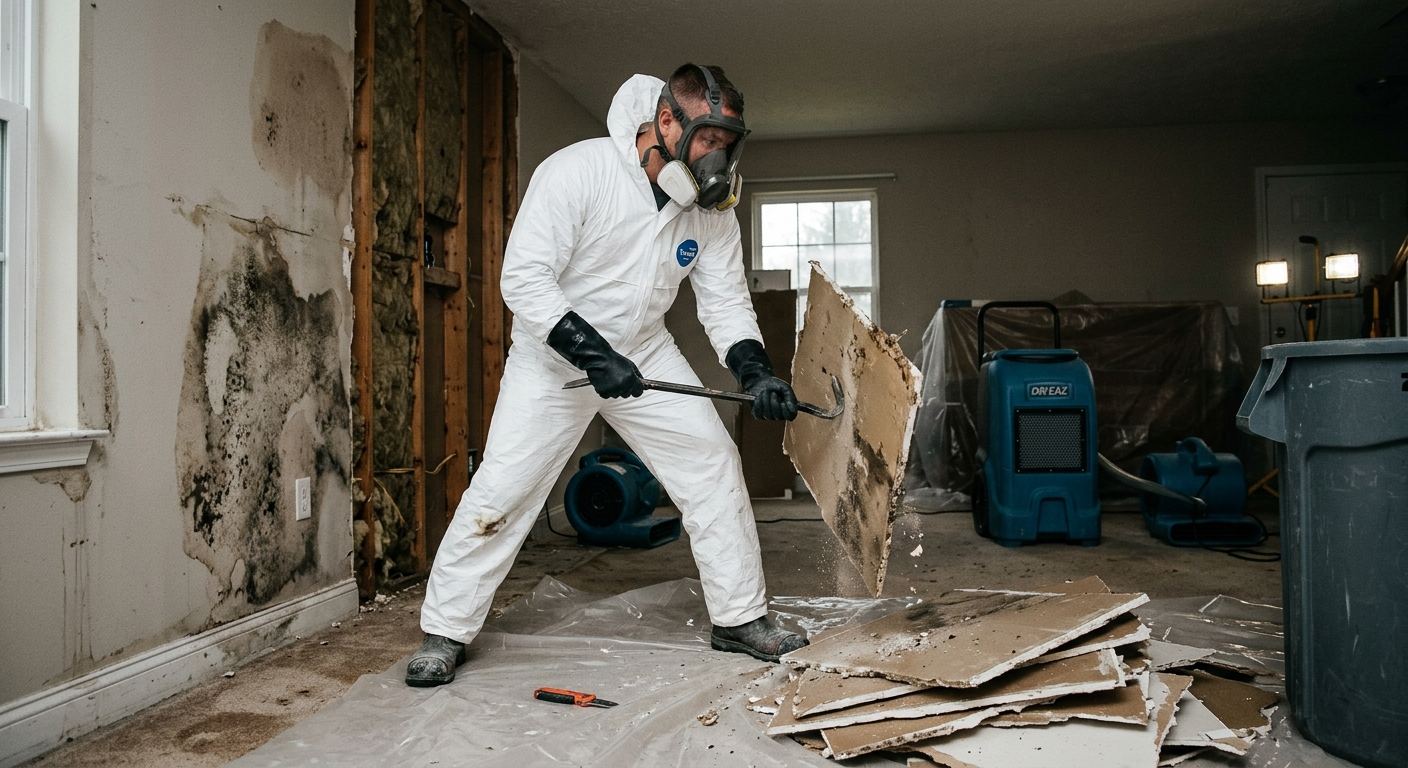 Water damage restoration technician in Duryea, Pennsylvania