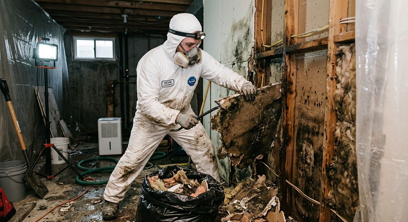Water damage restoration technician in North Cornwall, Pennsylvania