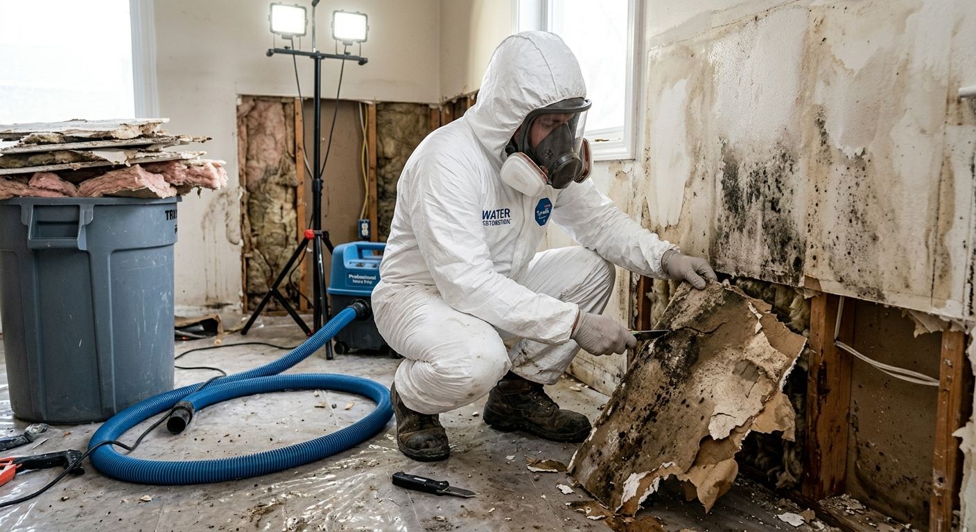 Water damage repair in progress — Reading PA