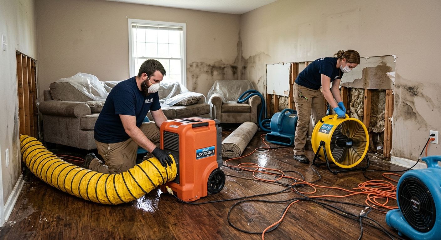 Flooded basement cleanup in Antrim, PA