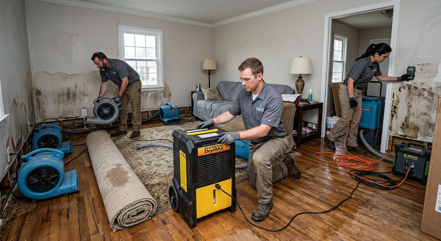 Water damage restoration technician in North Strabane, Pennsylvania